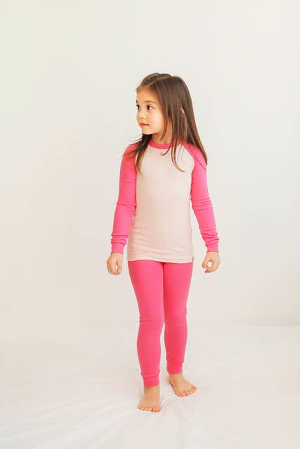 Modal Raglan Hot Pink Long Sleeve PJs