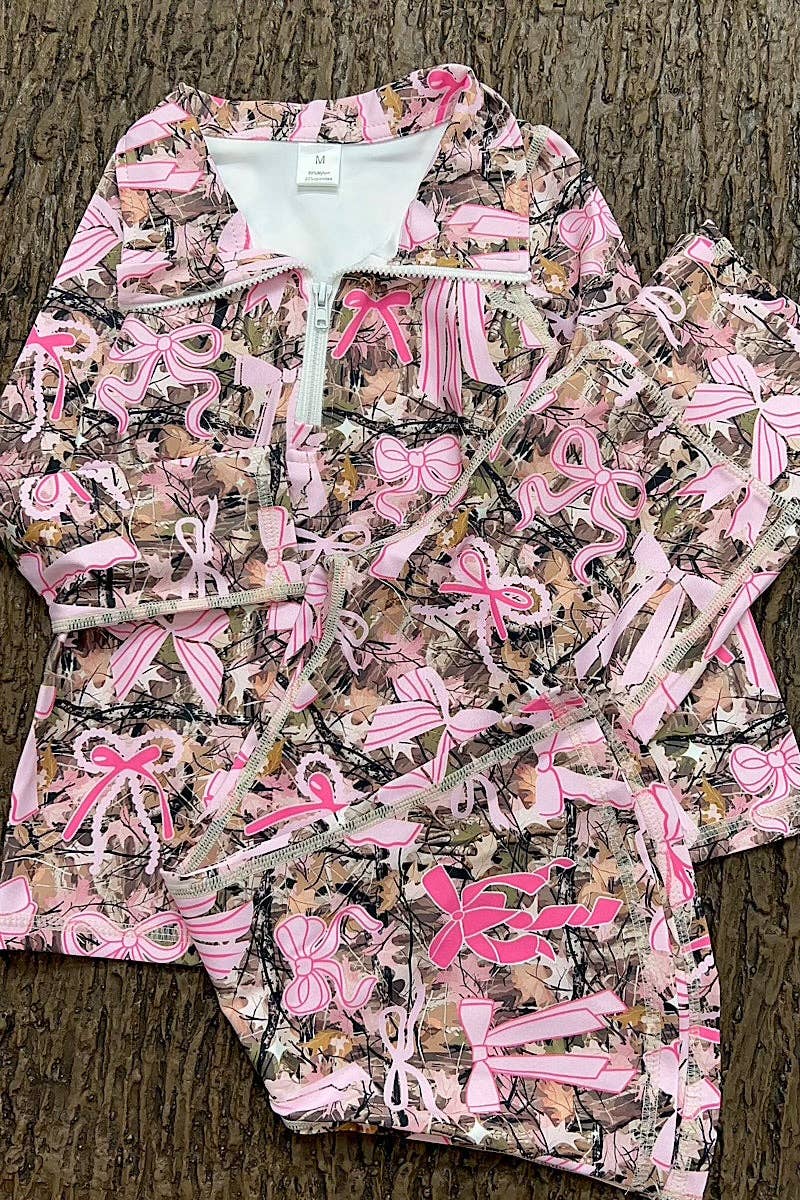 camouflage & pink bows