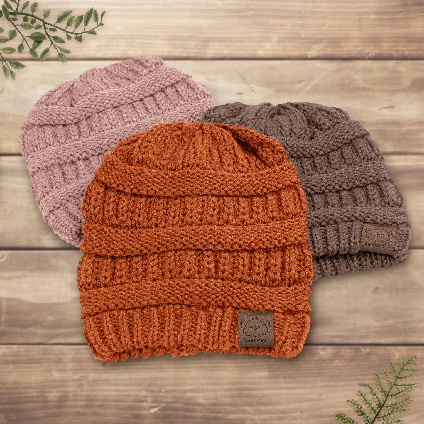KeaBabies Warmzy Baby Beanies (Tawny, M)