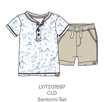 Santorini Toddler Short Set