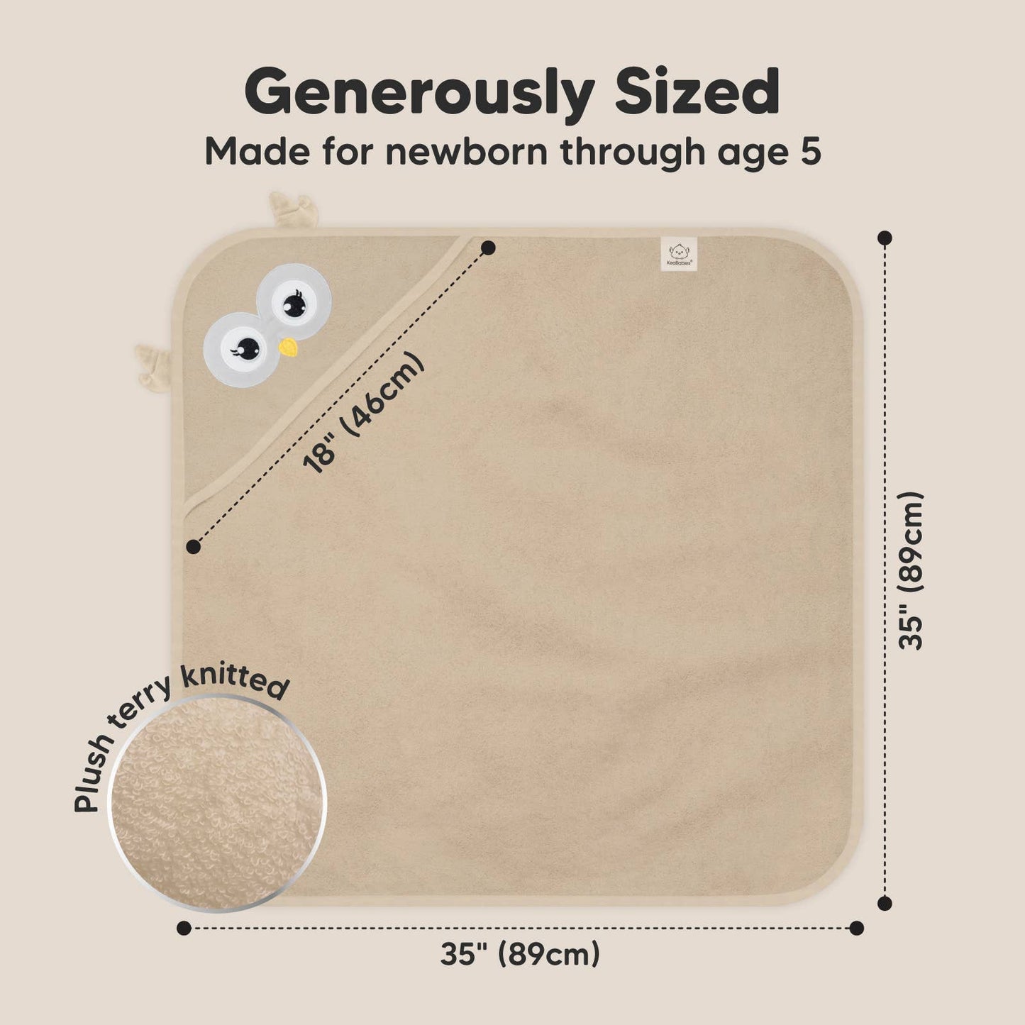 KeaBabies Cuddle Baby Hooded Towel