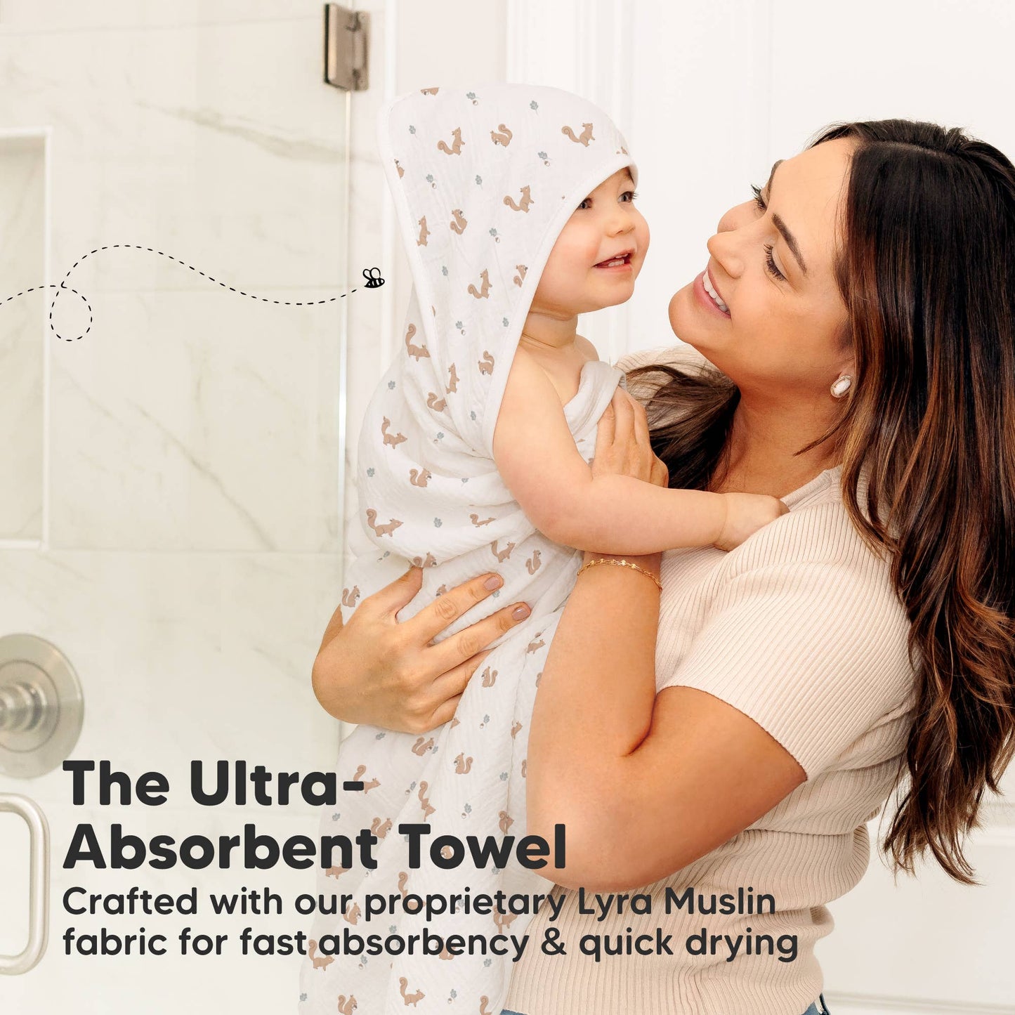 KeaBabies Lyra Muslin Hooded Towel