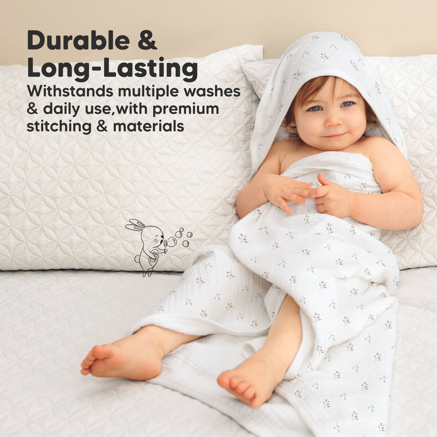 KeaBabies Lyra Muslin Hooded Towel
