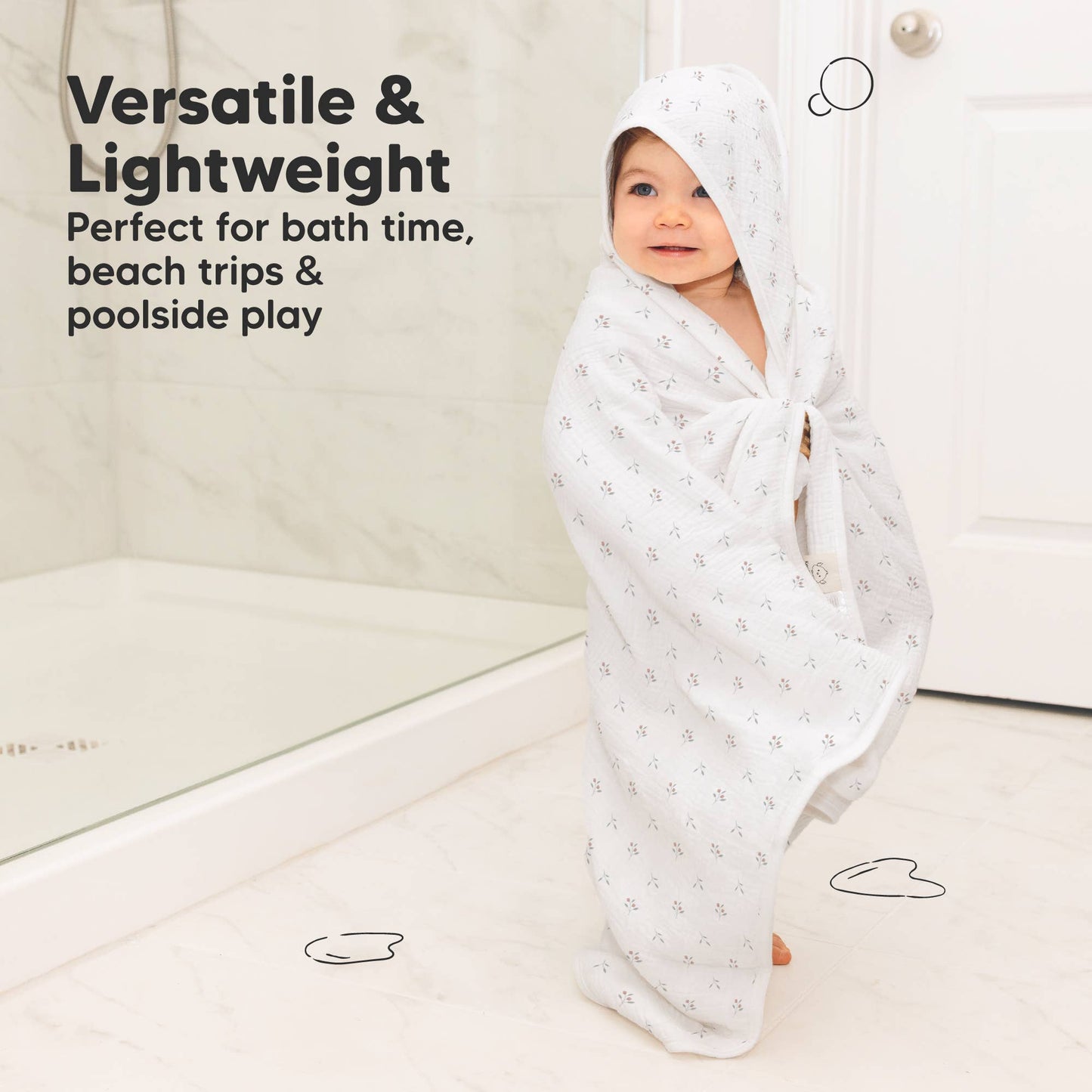 KeaBabies Lyra Muslin Hooded Towel