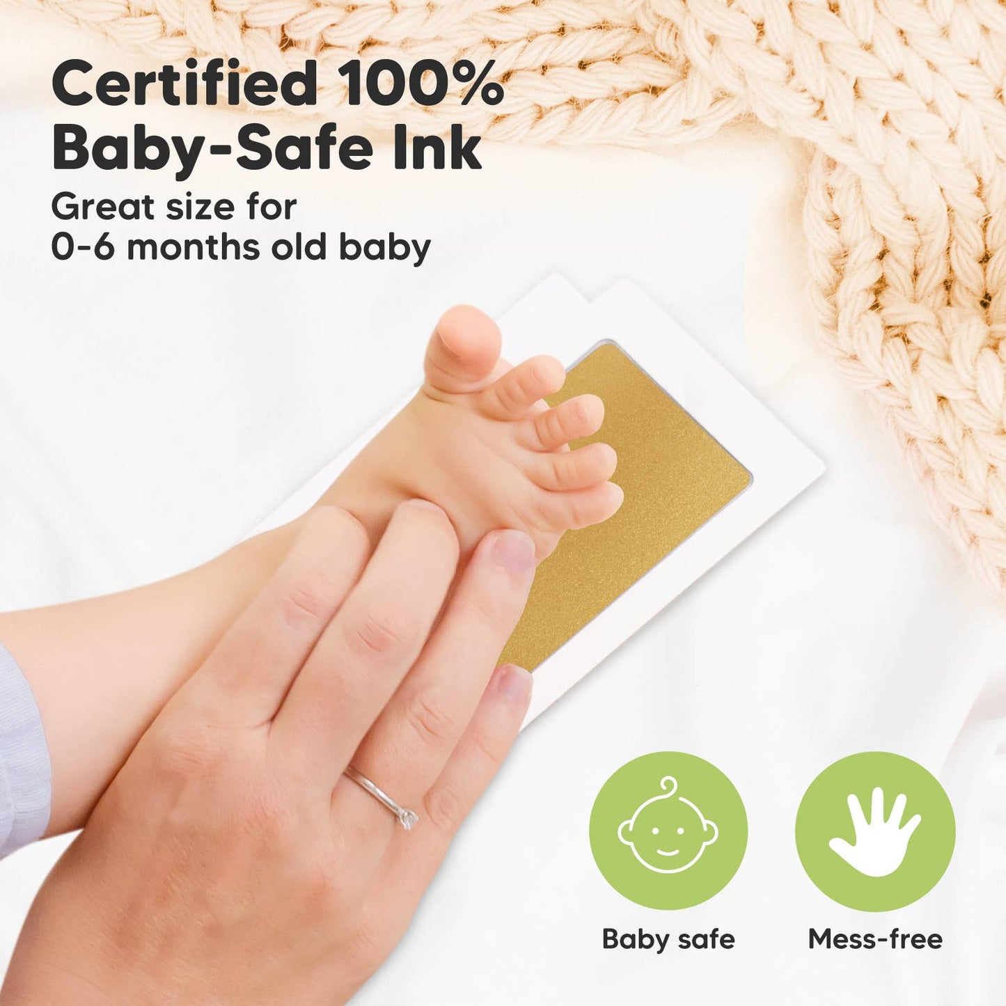 2Pk Inkless Ink Pad, Baby Footprint Kit, Dog Paw Print Kit