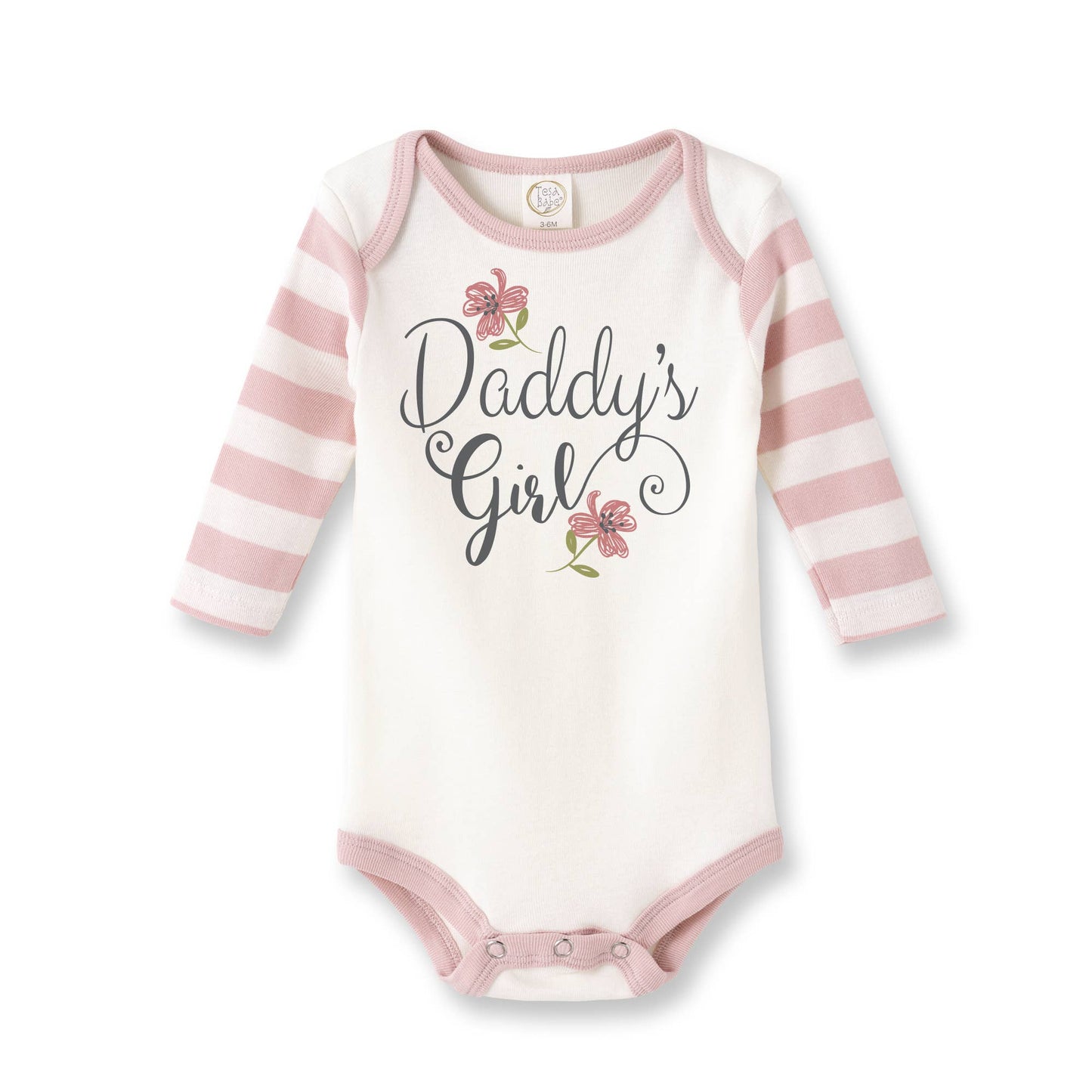 Daddy's Girl Cotton Pink Stripe Baby Girl Bodysuit