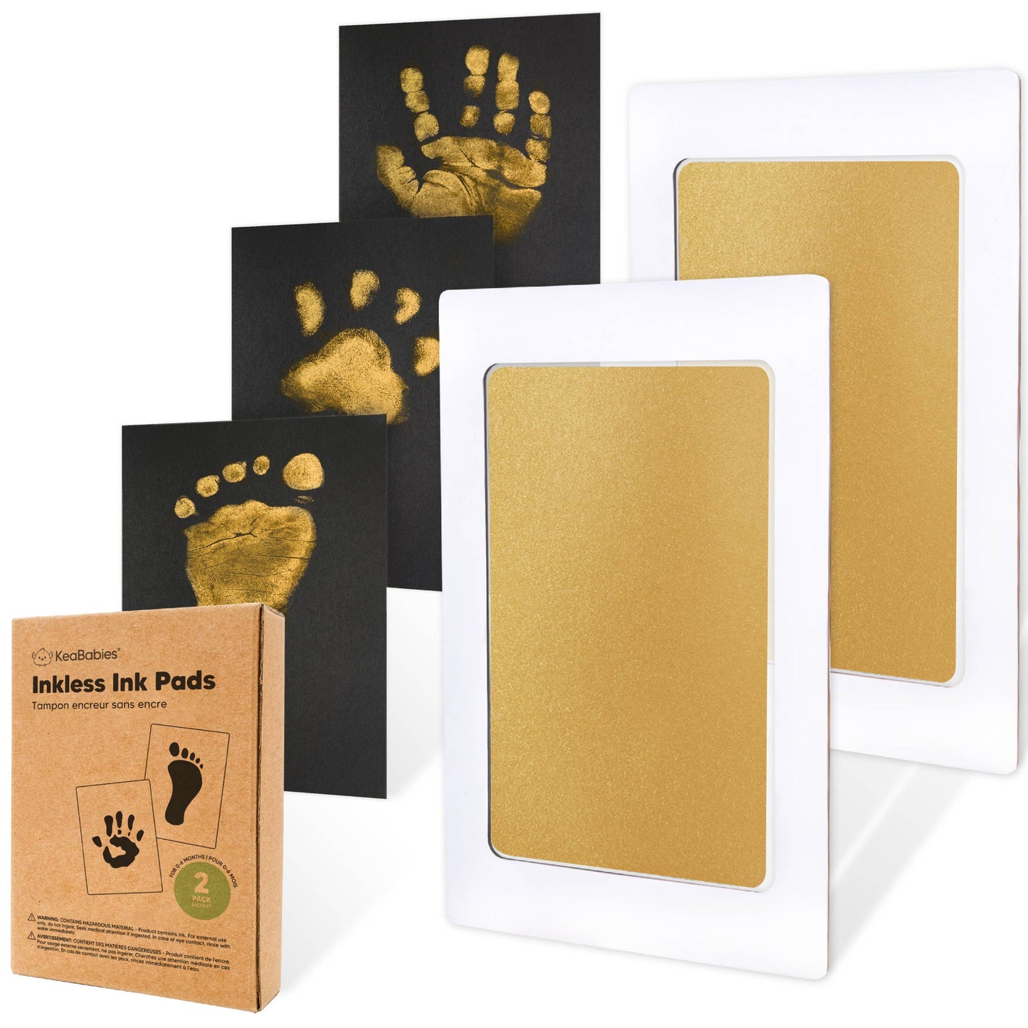 2Pk Inkless Ink Pad, Baby Footprint Kit, Dog Paw Print Kit