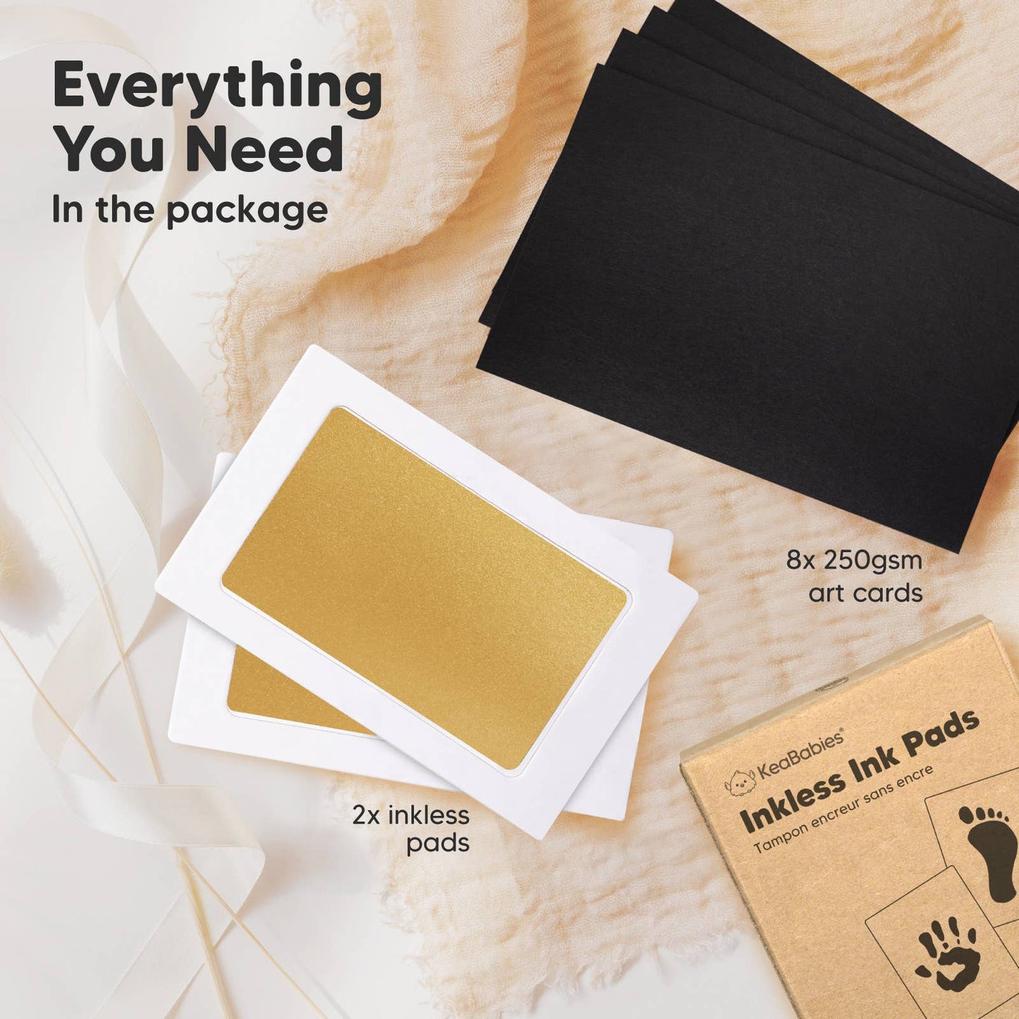2Pk Inkless Ink Pad, Baby Footprint Kit, Dog Paw Print Kit
