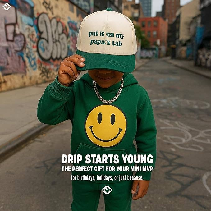 Kids/Baby Two Tone Vintage Cap - Put It on My Papa's Tab