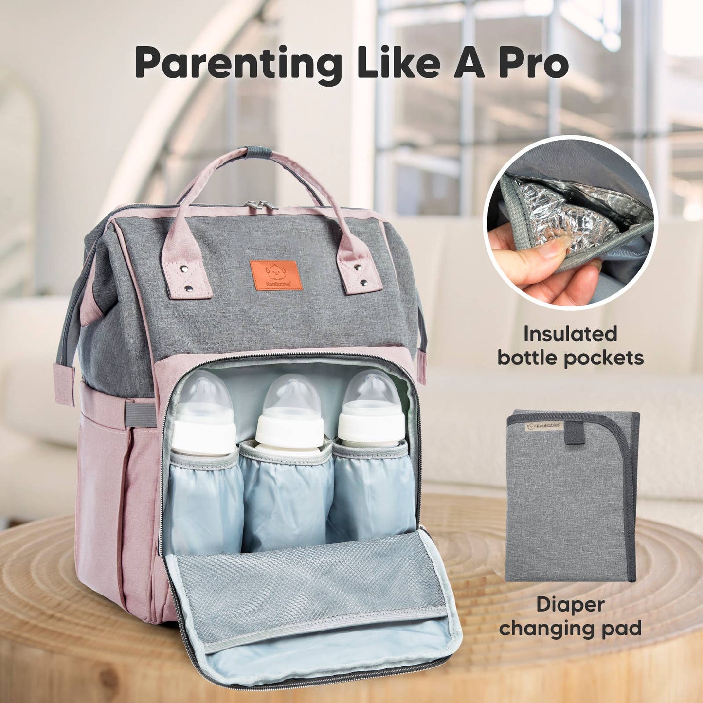 Original Diaper Bag Backpack, Baby Bags with Changing Pad