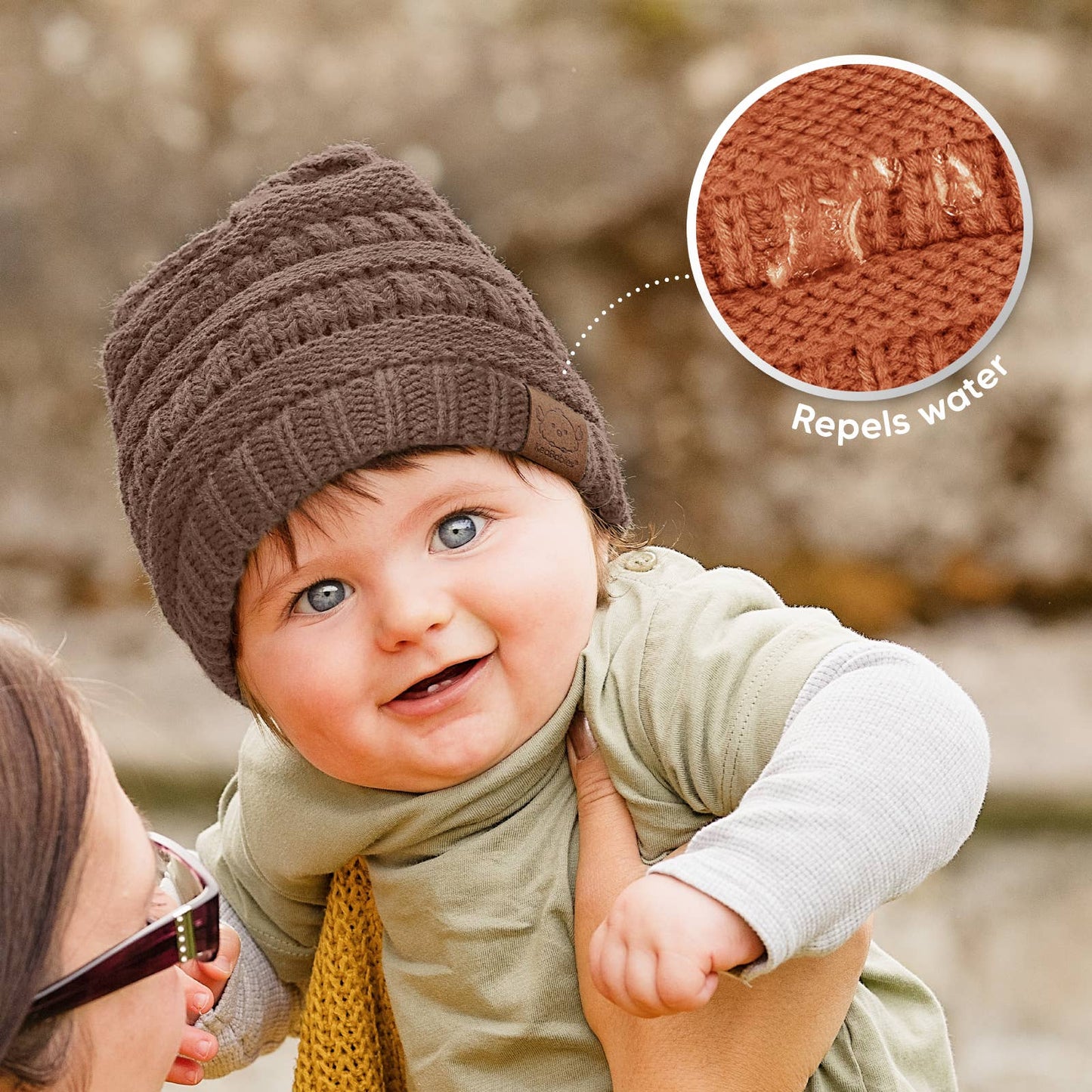 KeaBabies Warmzy Baby Beanies (Tawny, M)