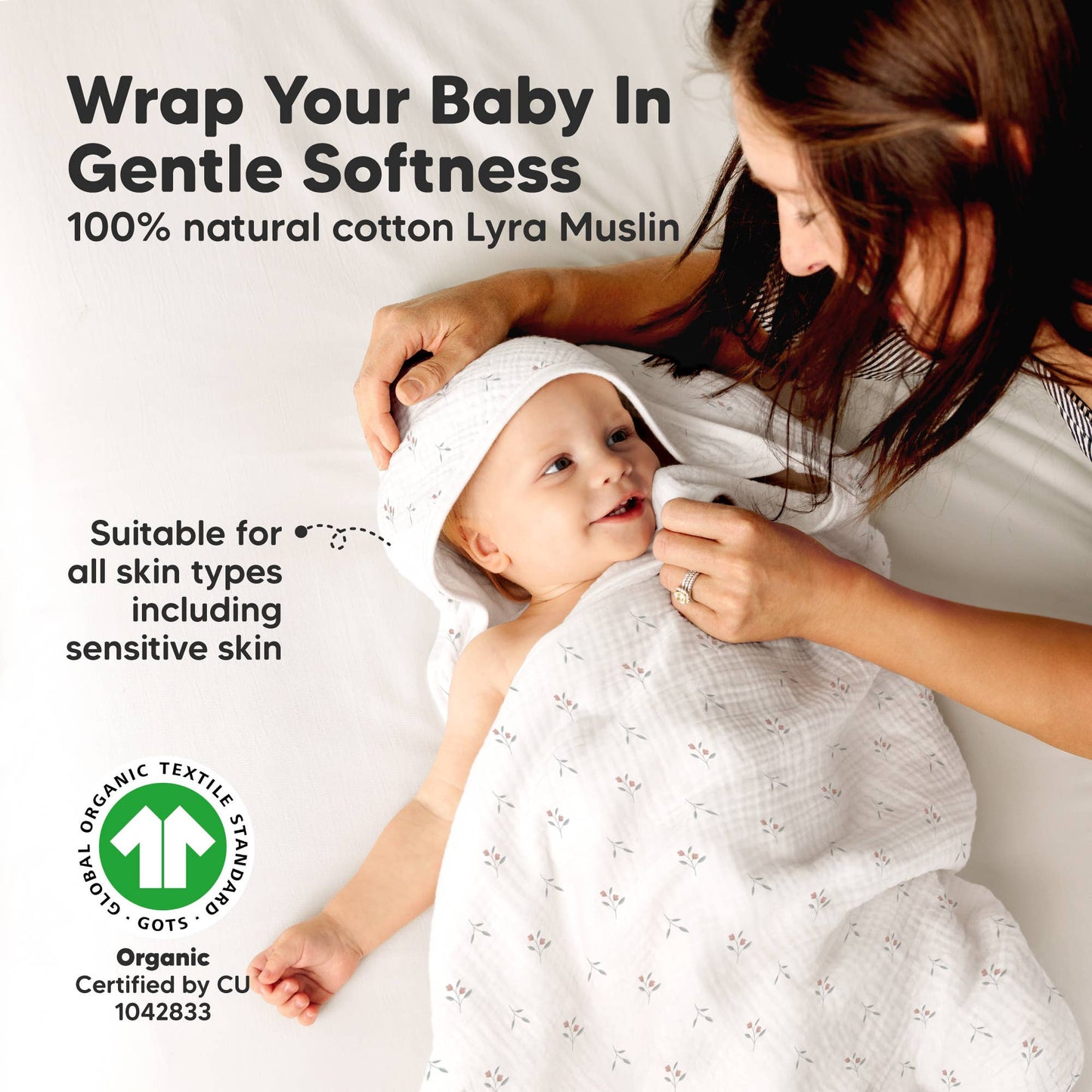 KeaBabies Lyra Muslin Hooded Towel