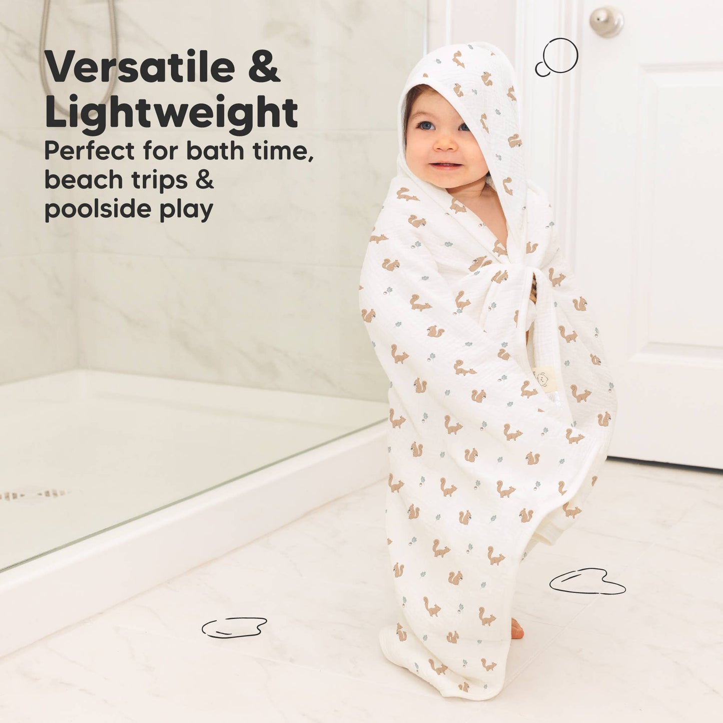 KeaBabies Lyra Muslin Hooded Towel