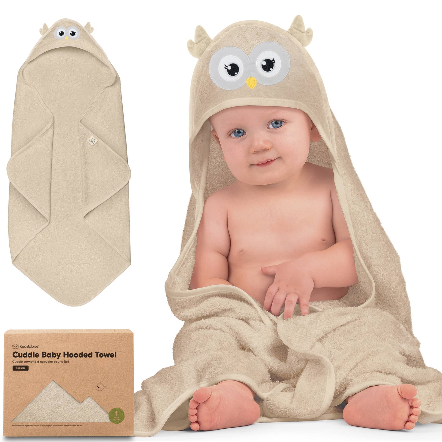 KeaBabies Cuddle Baby Hooded Towel