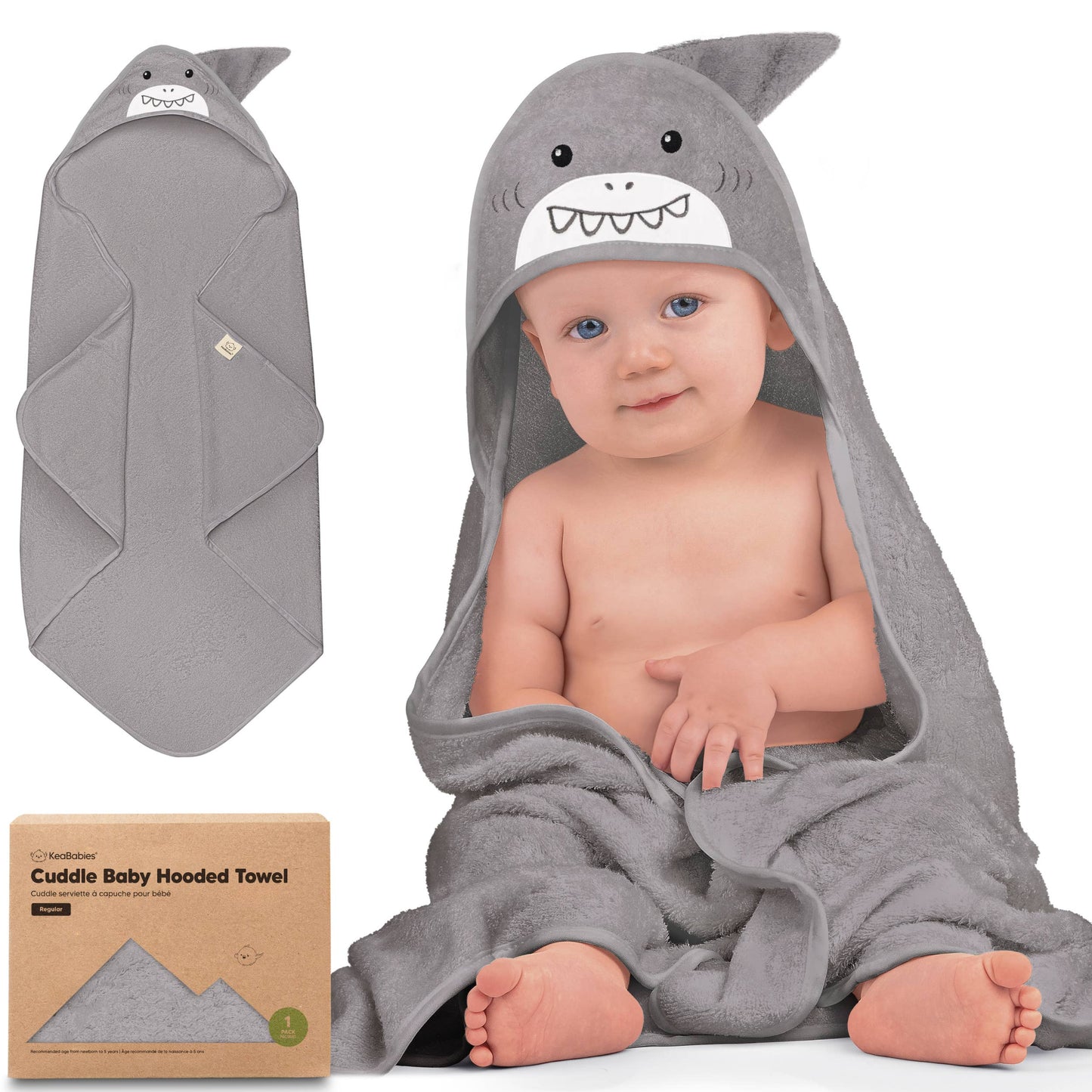 KeaBabies Cuddle Baby Hooded Towel