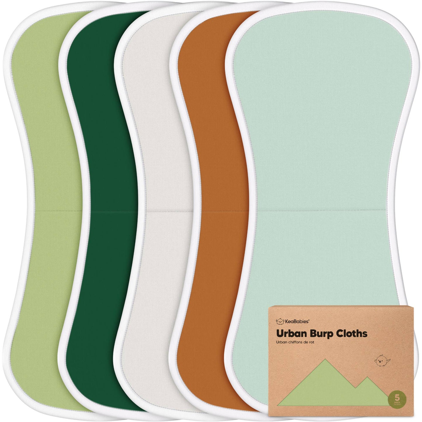 KeaBabies 5-Pack Urban Burp Cloths