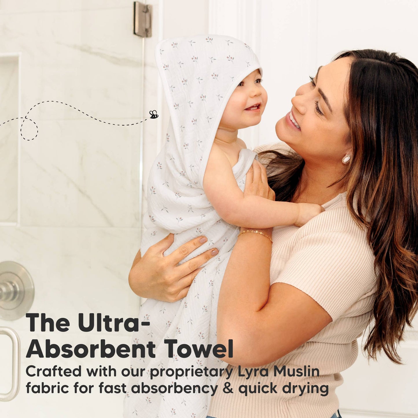 KeaBabies Lyra Muslin Hooded Towel