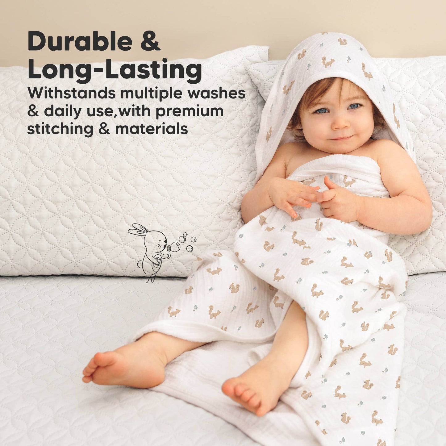 KeaBabies Lyra Muslin Hooded Towel
