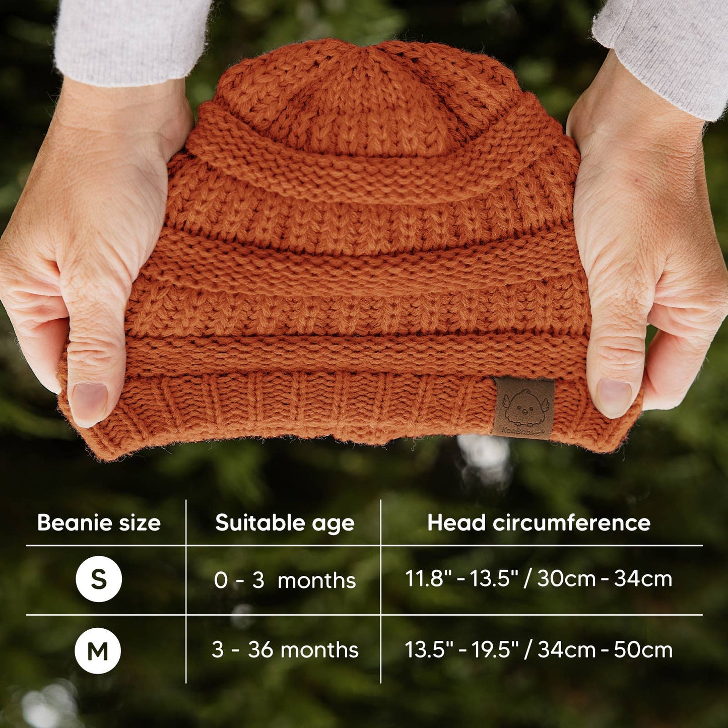 KeaBabies Warmzy Baby Beanies (Tawny, M)