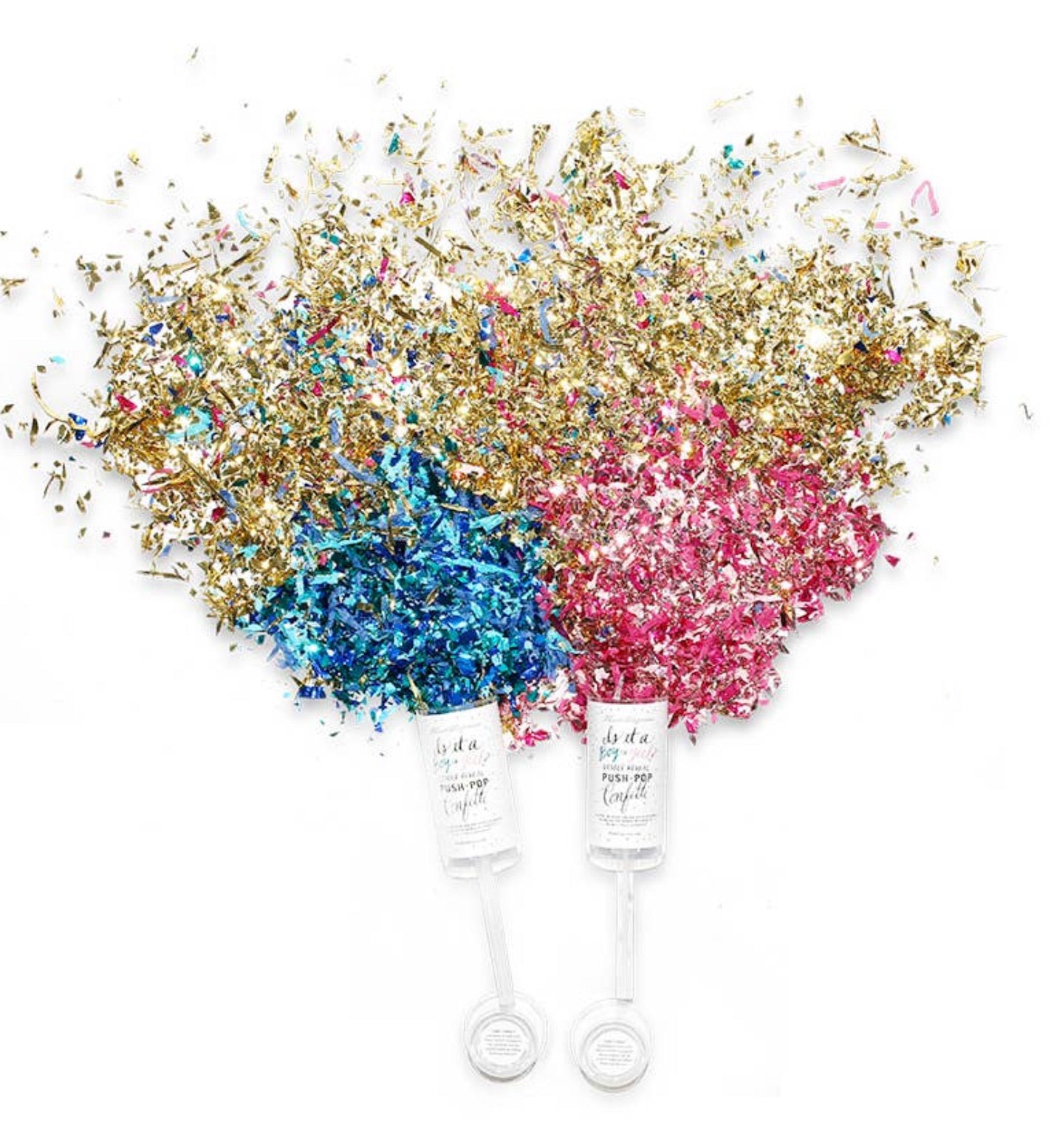 Gender reveal confetti popper