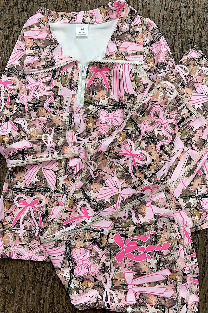 camouflage & pink bows