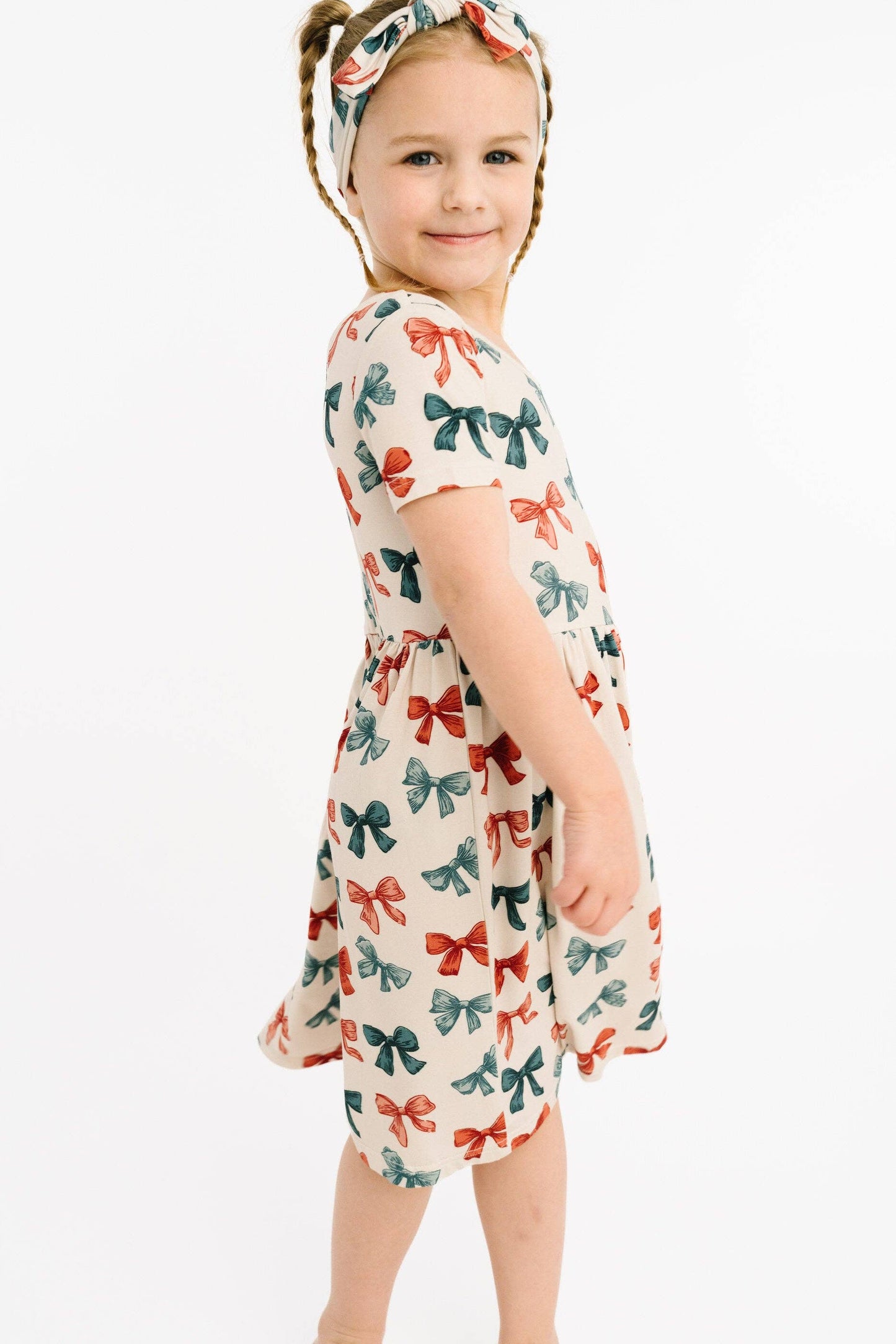 Patriotic Bows Short Sleeve Bamboo Dress