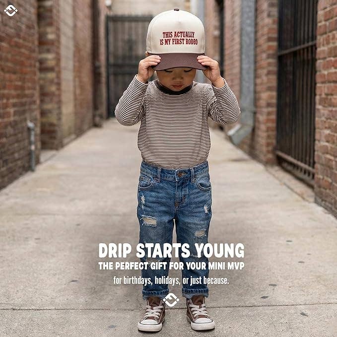 Kid/Baby 2-Tone Cap: This Actually Is My First Rodeo (Brown)