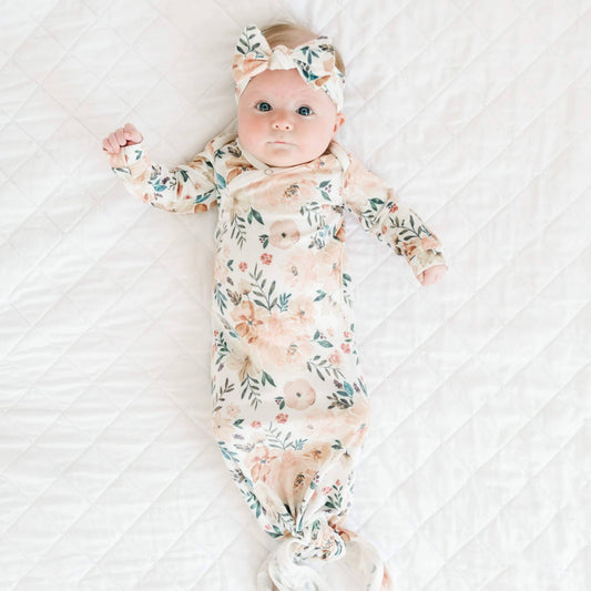 Newborn Knotted Gown - Autumn