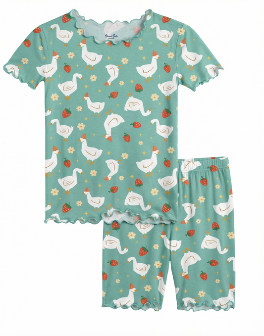 Swan Berry Bamboo Boys Girls Infants Short Sleeve PJs