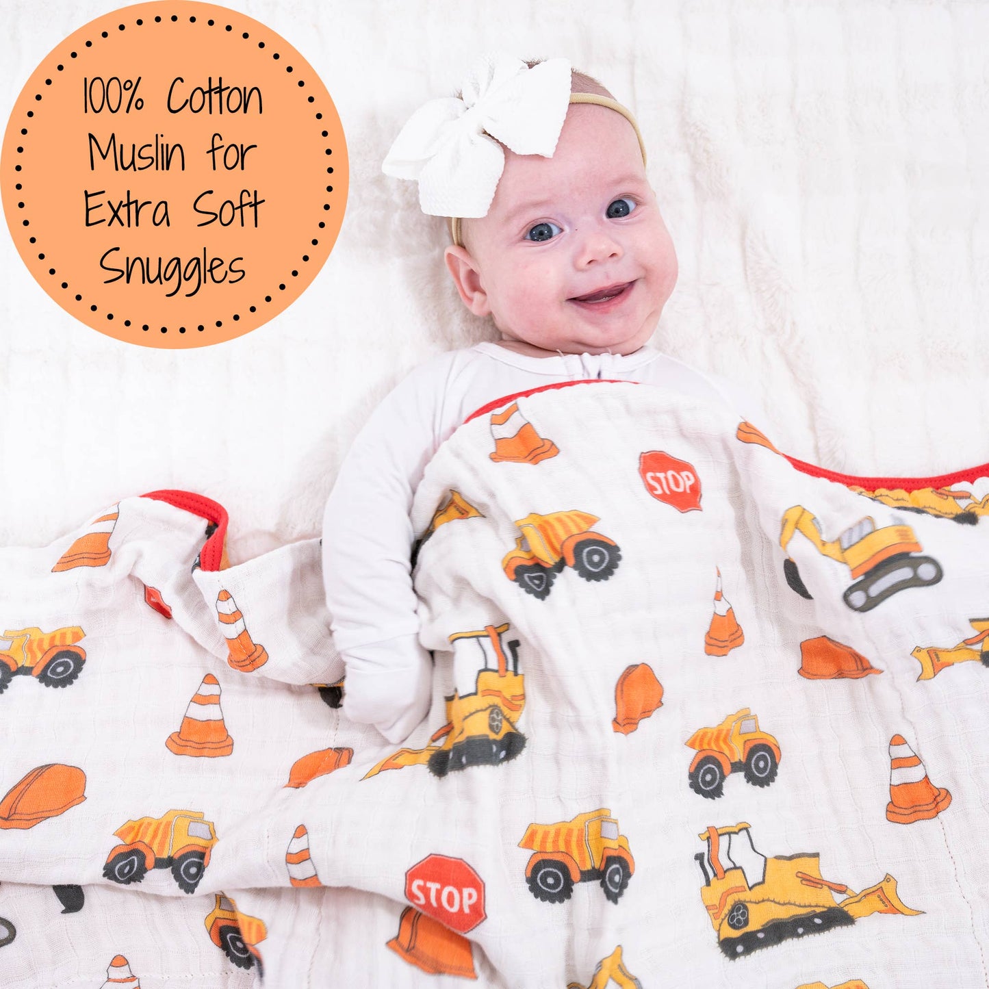 Under Construction Baby Toddler 100% Cotton Muslin Blanket