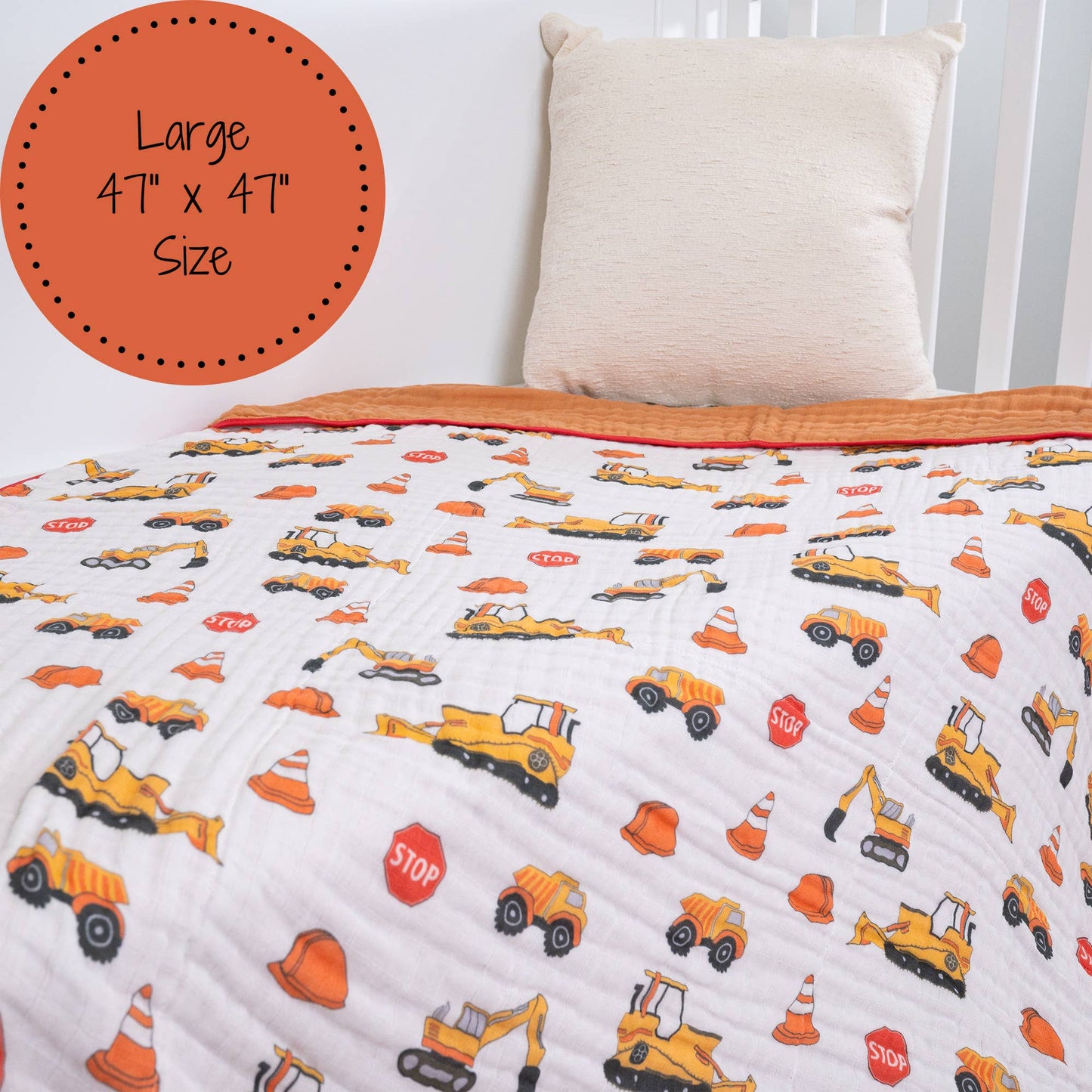 Under Construction Baby Toddler 100% Cotton Muslin Blanket