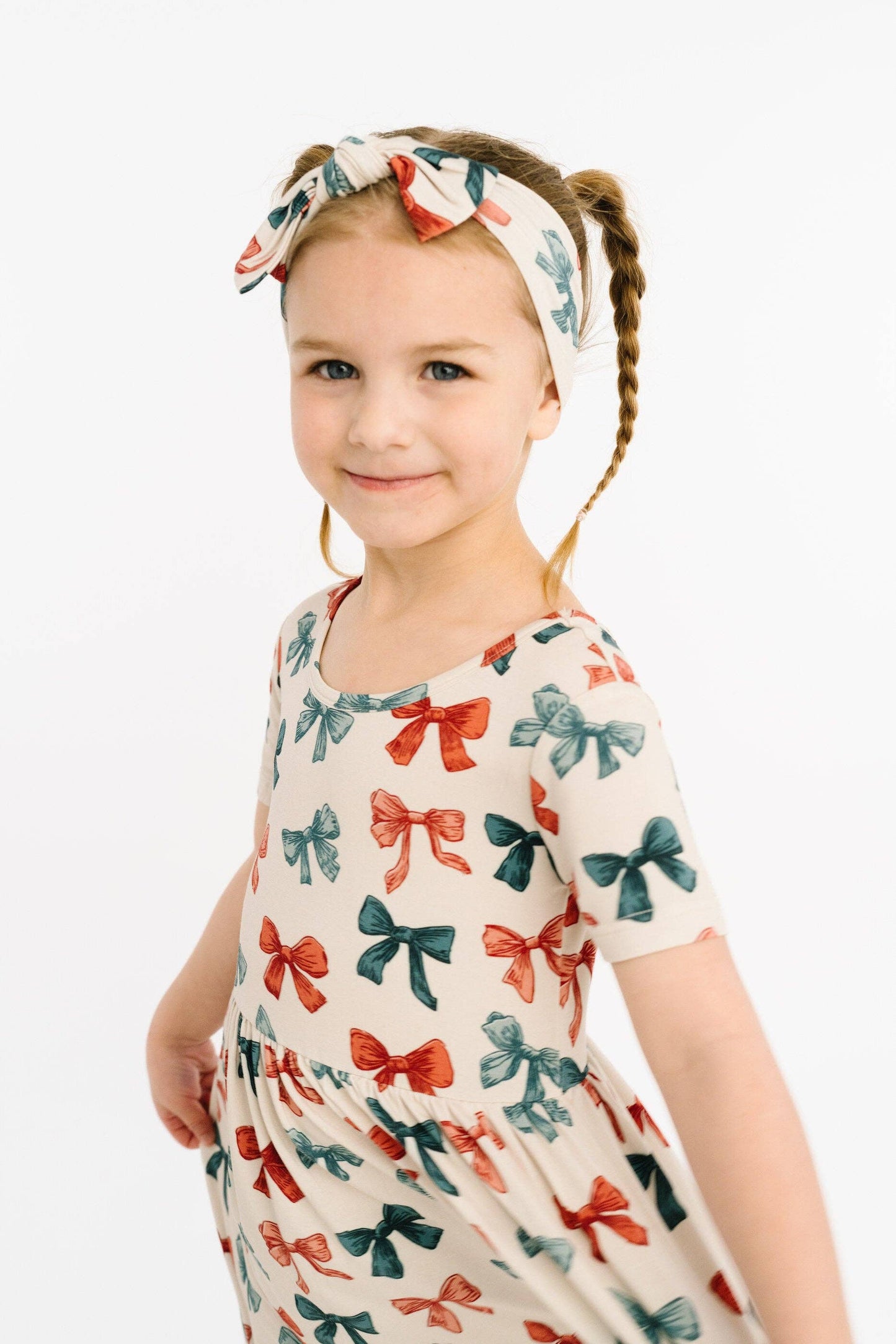 Patriotic Bows Short Sleeve Bamboo Dress