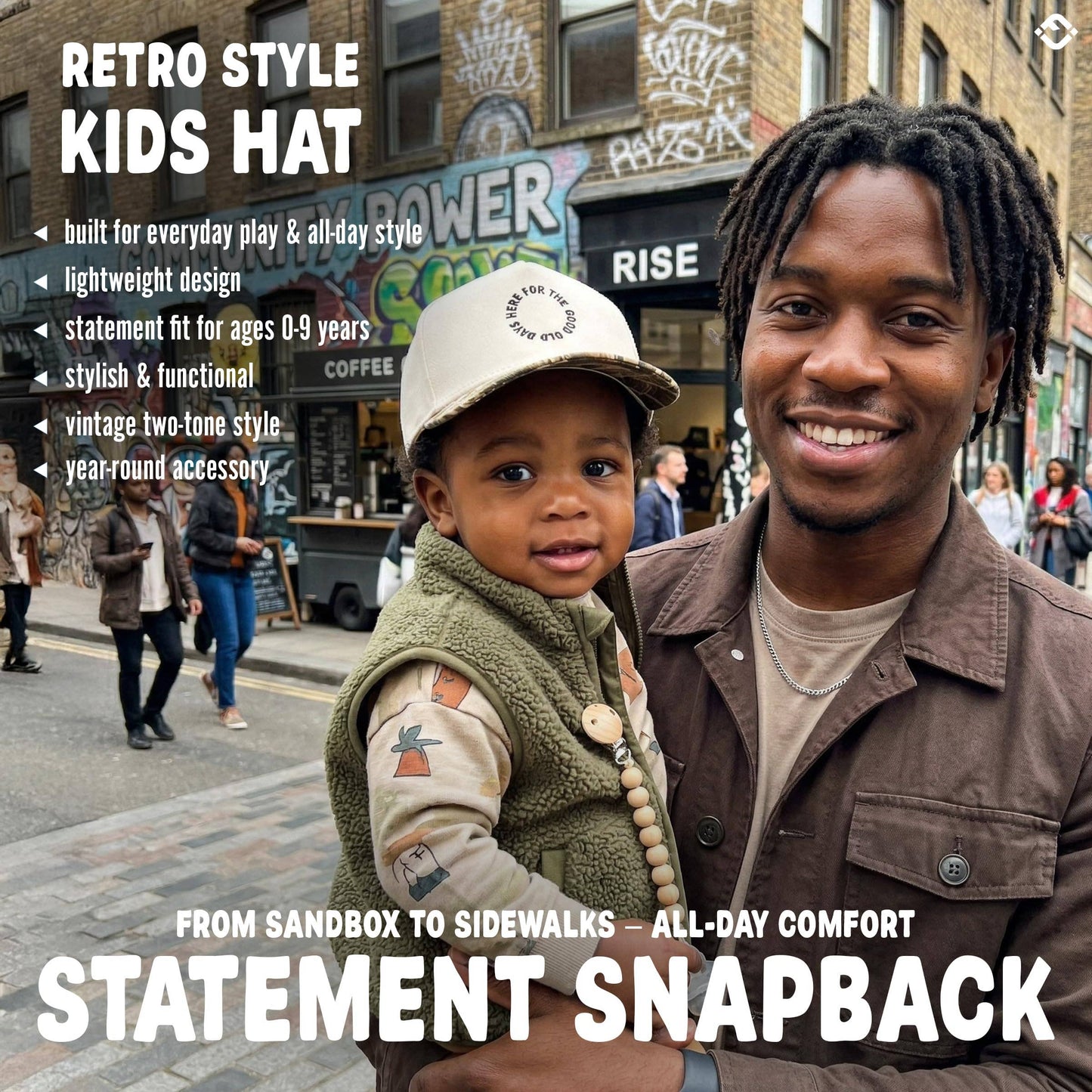 Kid/Baby 2-Tone Cap: Here For The Good Old Day-Realtree Camo