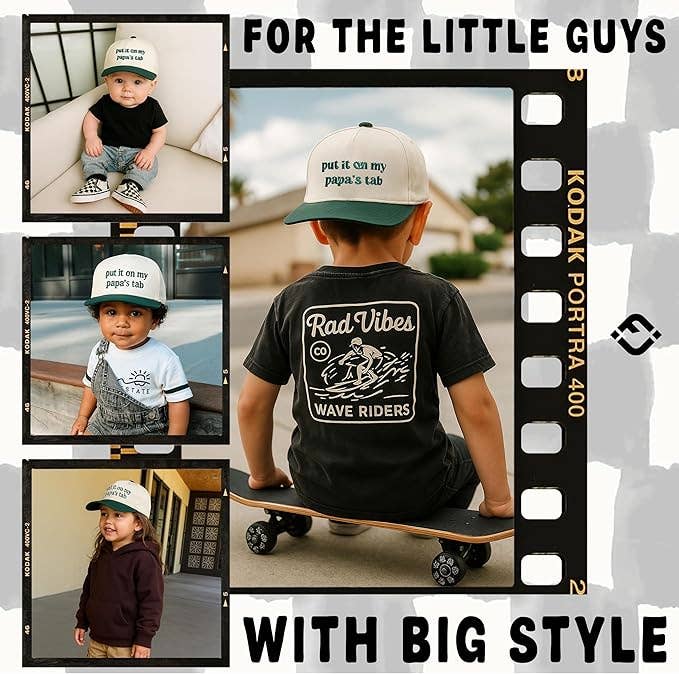 Kids/Baby Two Tone Vintage Cap - Put It on My Papa's Tab