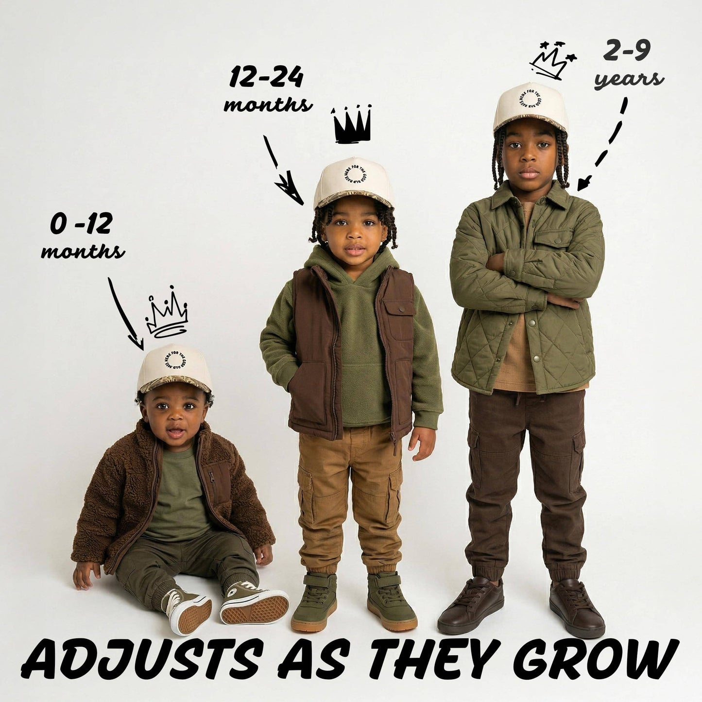 Kid/Baby 2-Tone Cap: Here For The Good Old Day-Realtree Camo