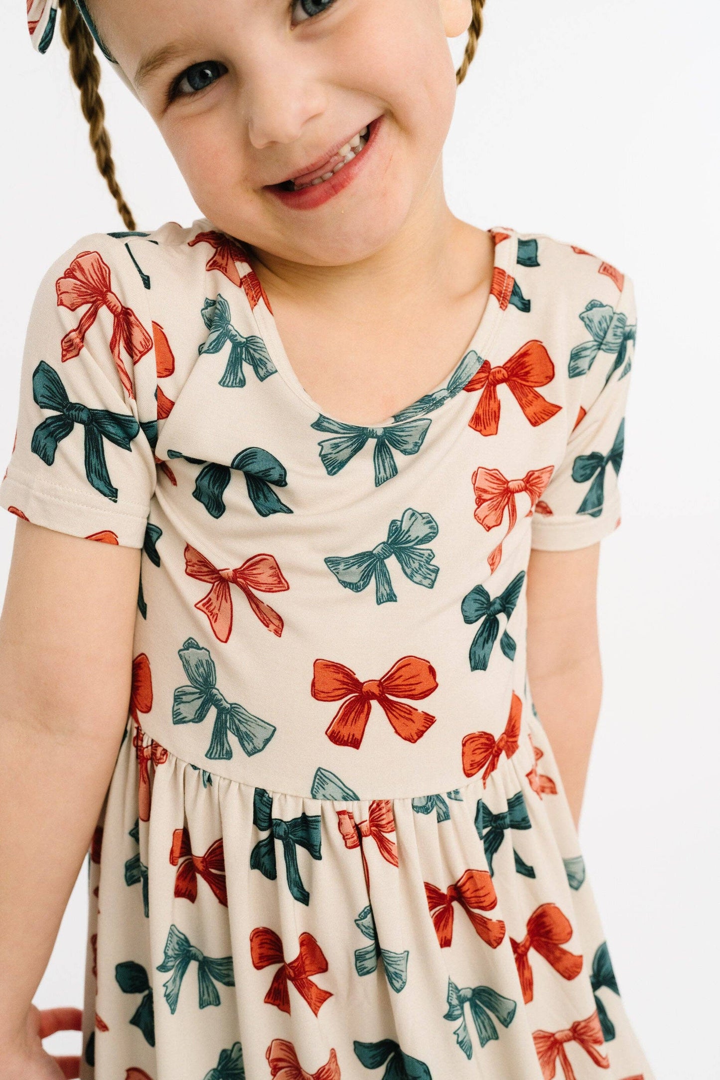 Patriotic Bows Short Sleeve Bamboo Dress