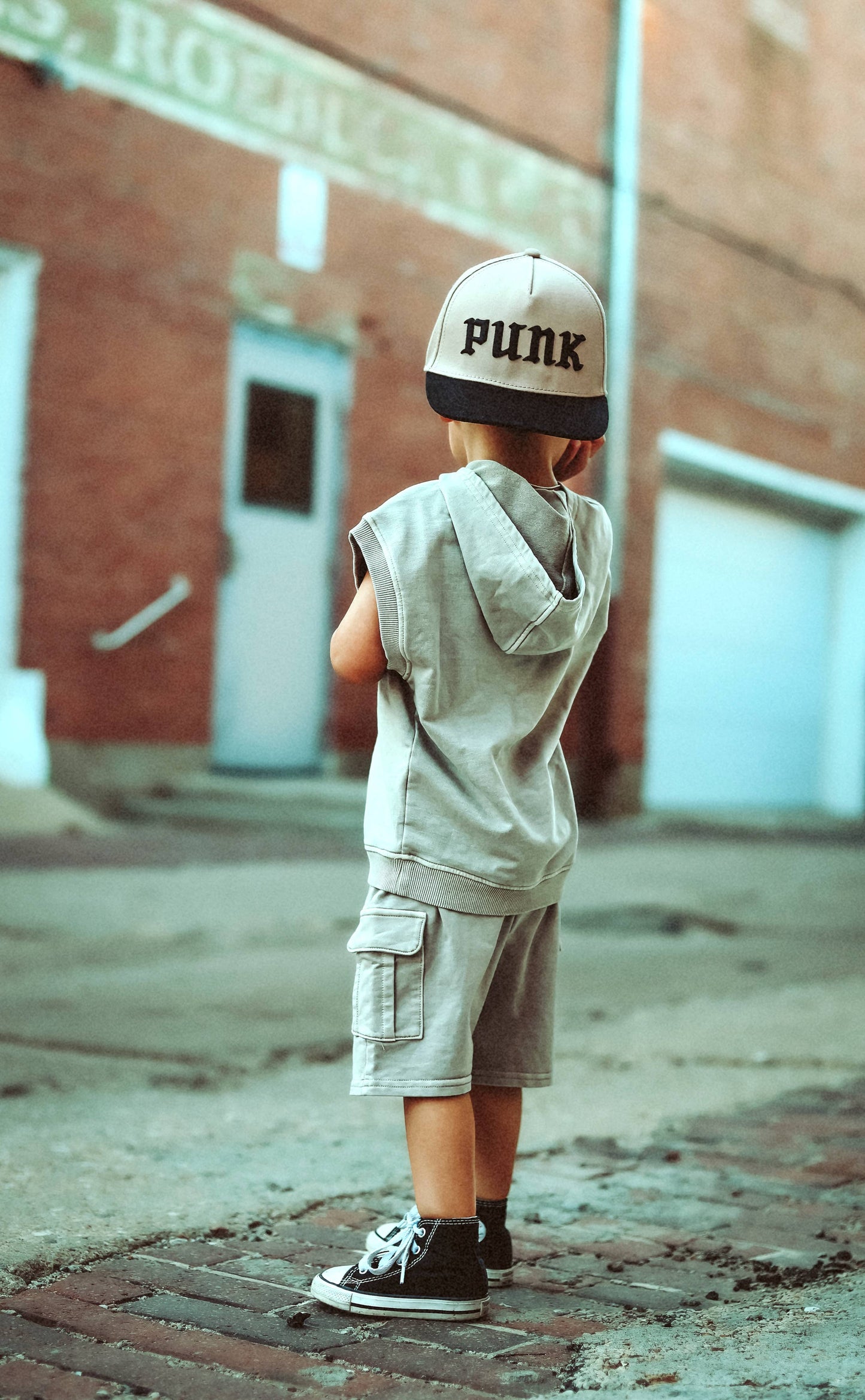 Tan Acid Wash Cargo Shorts