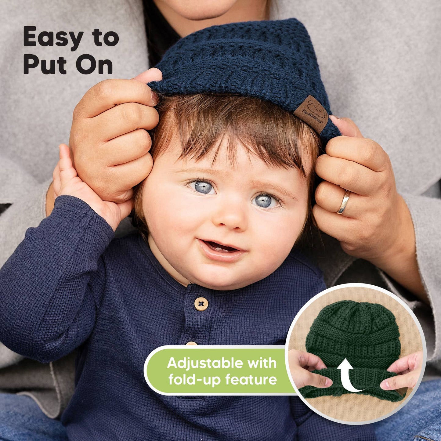 KeaBabies Warmzy Baby Beanies (Icelandic, M)
