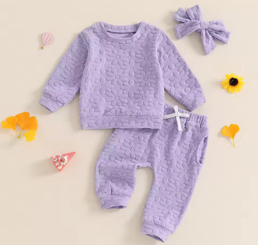 Purple Flower Set + Bow