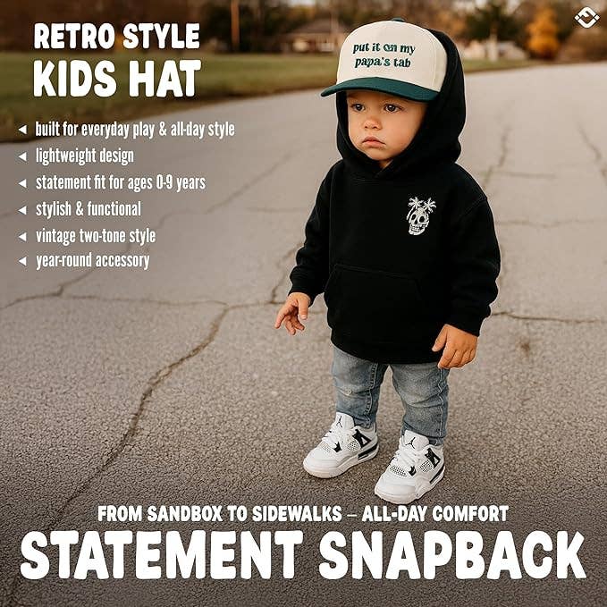 Kids/Baby Two Tone Vintage Cap - Put It on My Papa's Tab