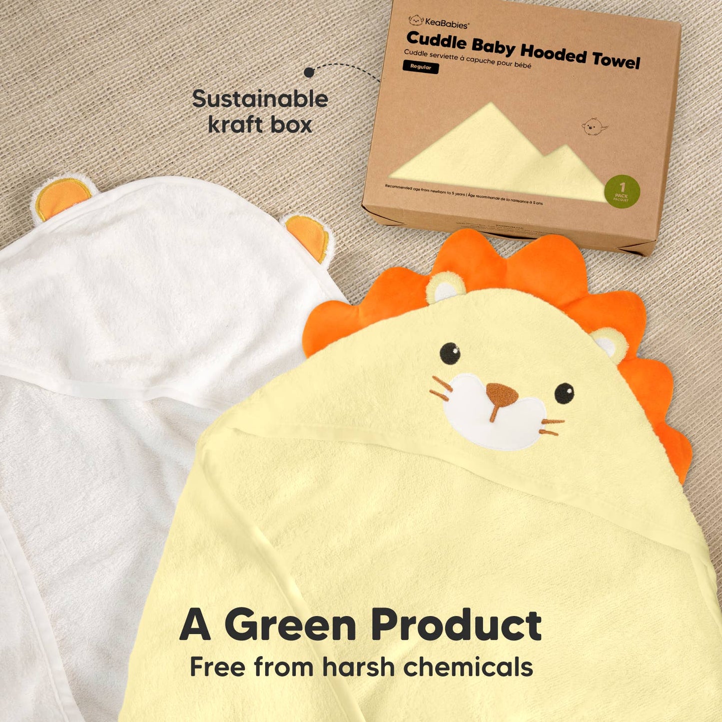 KeaBabies Cuddle Baby Hooded Towel