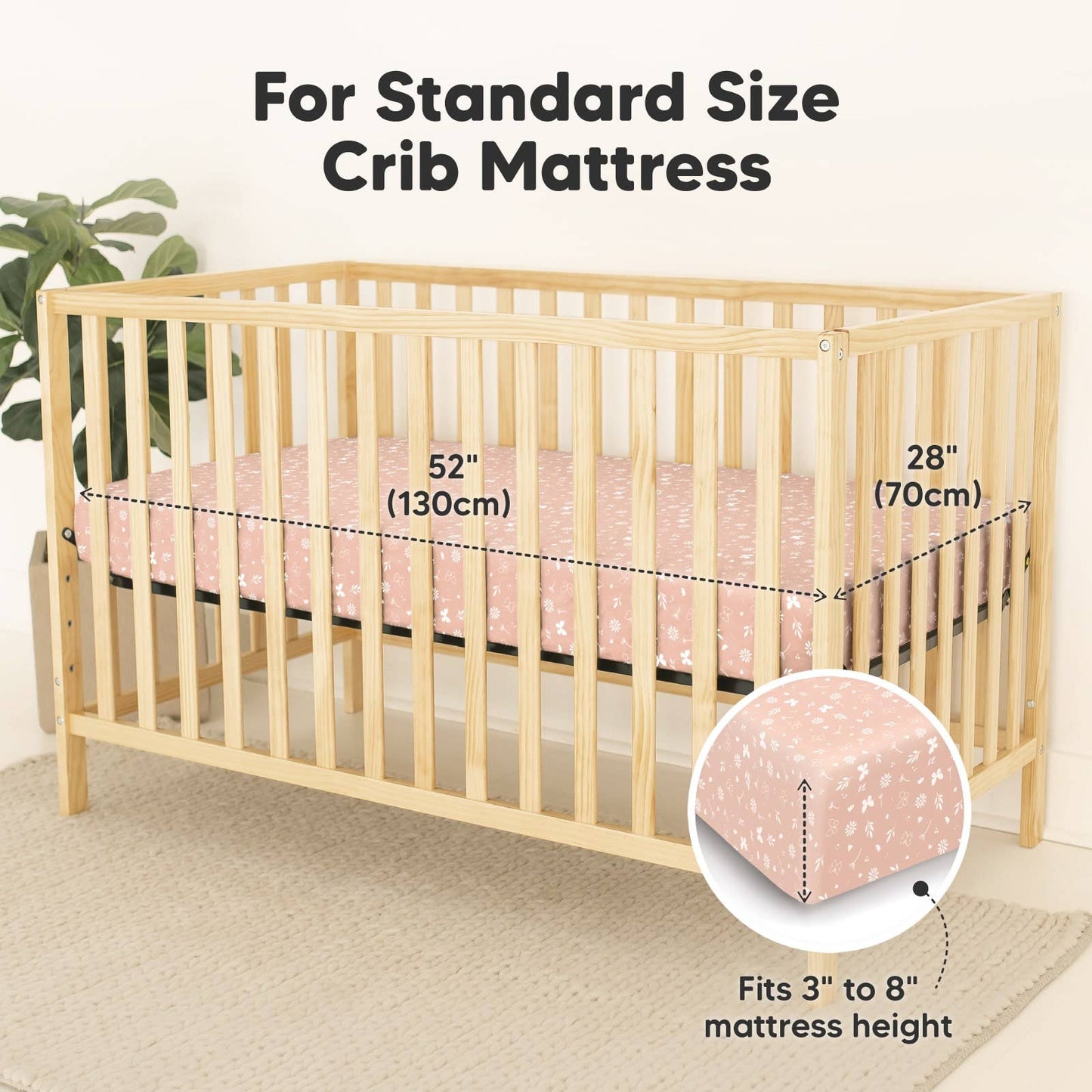 2pk Waterproof Crib Sheets, Baby Mattress Protector