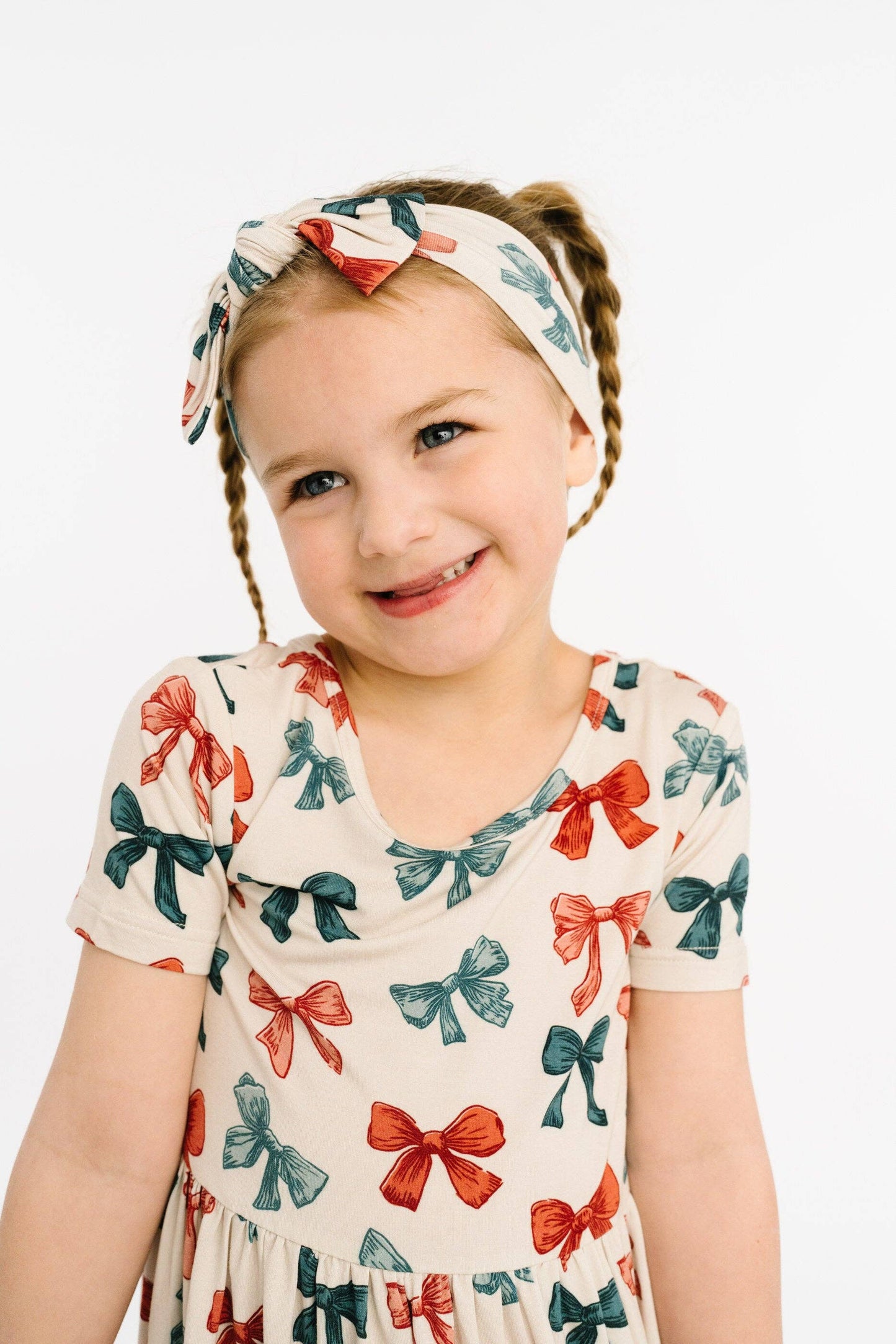 Patriotic Bows Short Sleeve Bamboo Dress