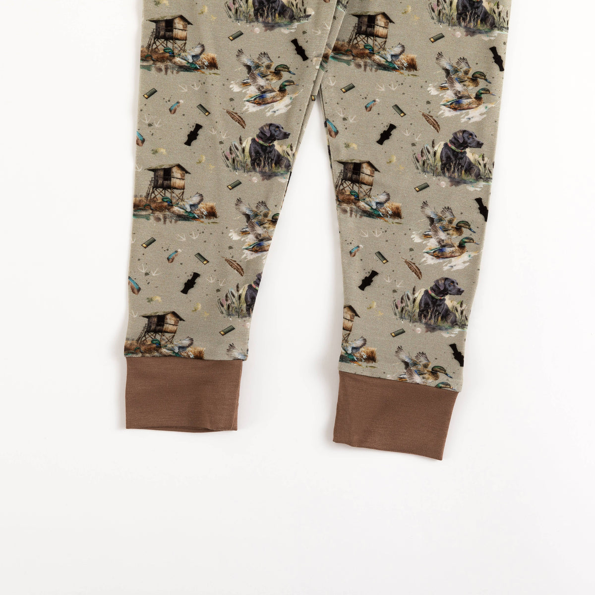 Thatched Cottage and Rural Dog Kids Bamboo Two-Piece Pajama Set