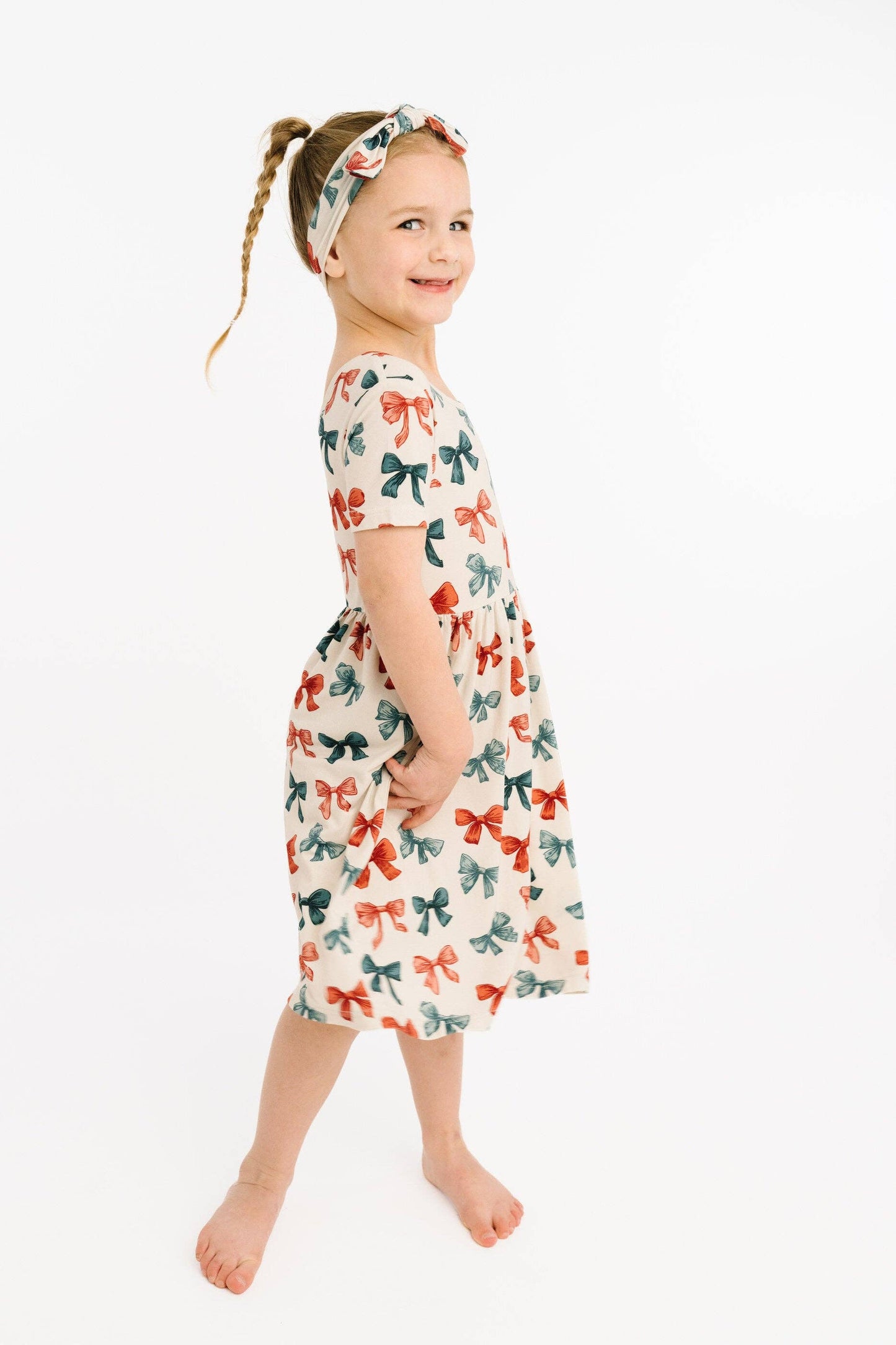 Patriotic Bows Short Sleeve Bamboo Dress