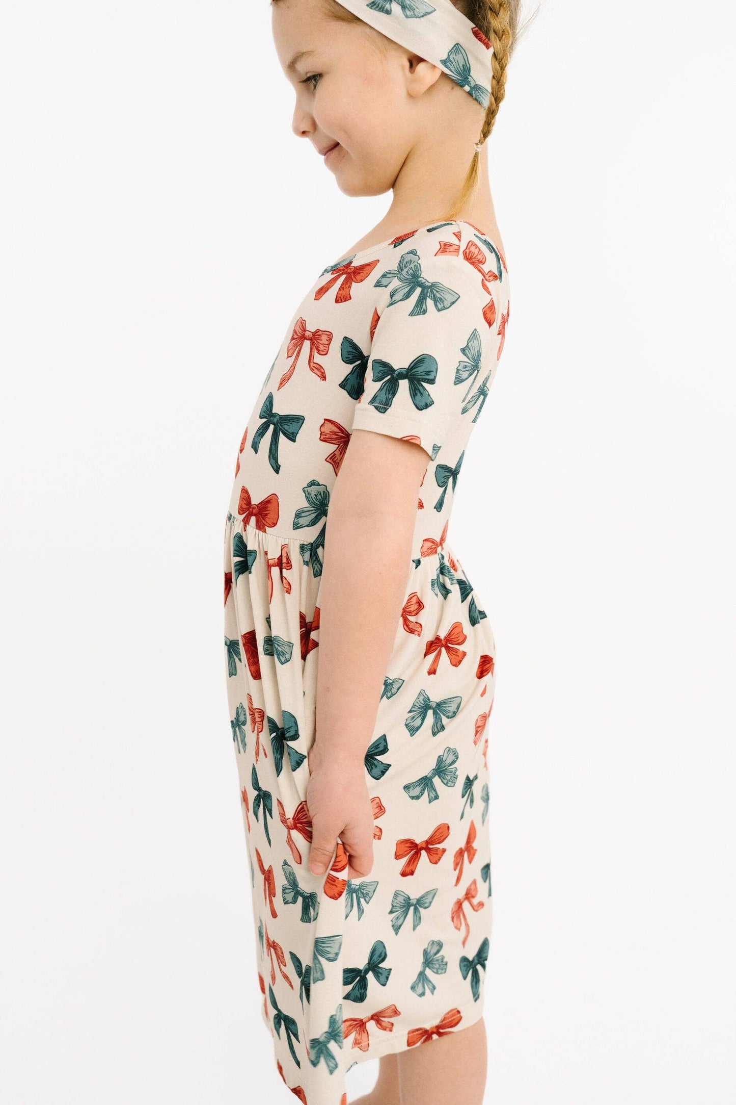 Patriotic Bows Short Sleeve Bamboo Dress