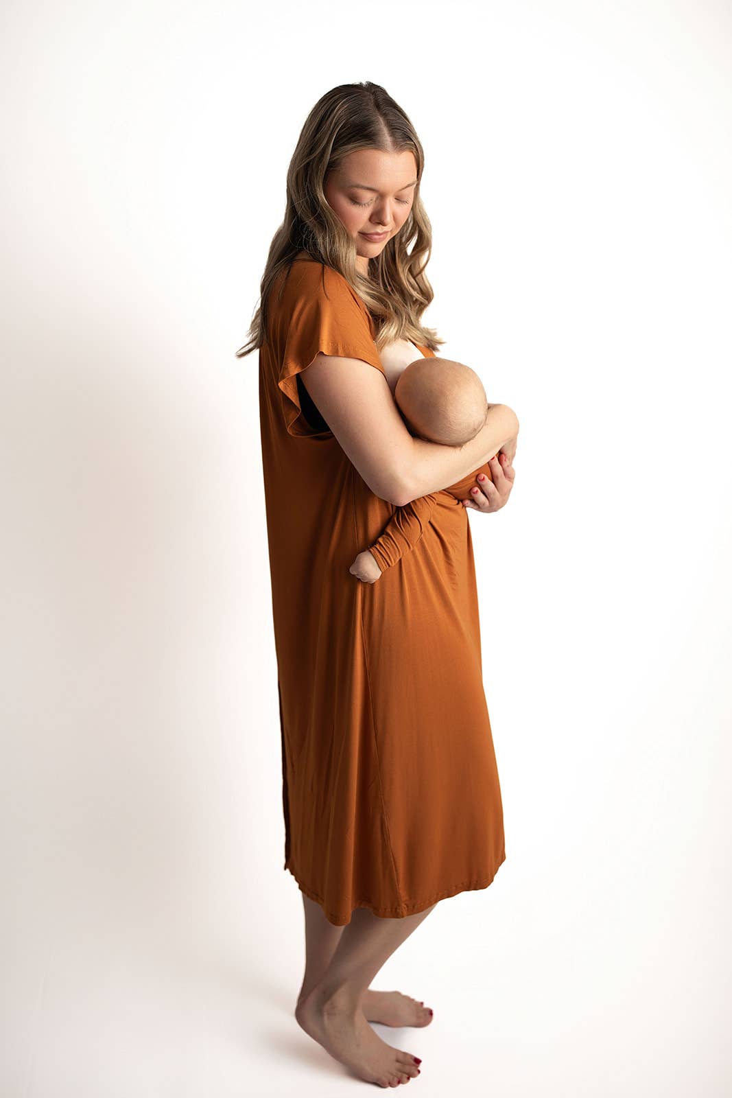 Saddle Longhorn Orange Western Knotted Newborn Baby Gown