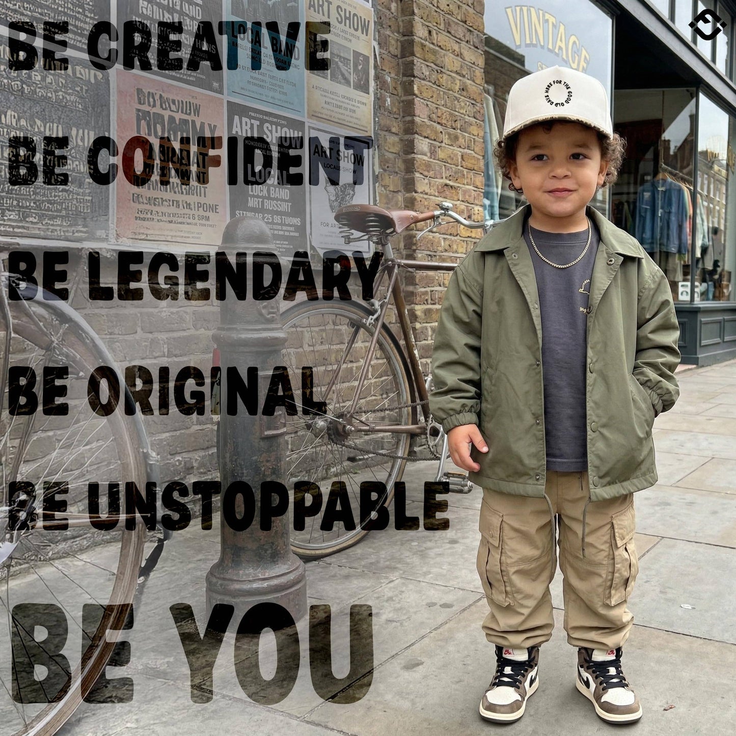 Kid/Baby 2-Tone Cap: Here For The Good Old Day-Realtree Camo