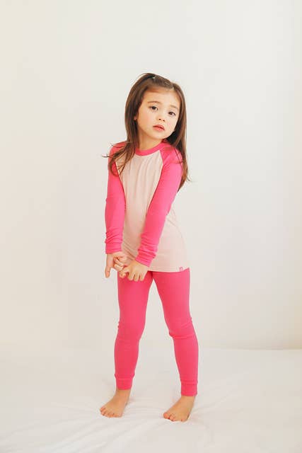 Modal Raglan Hot Pink Long Sleeve PJs