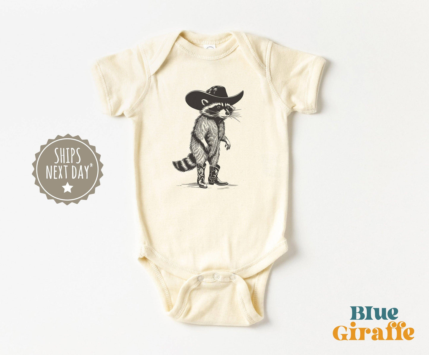Raccoon Cowboy Baby Onesie®